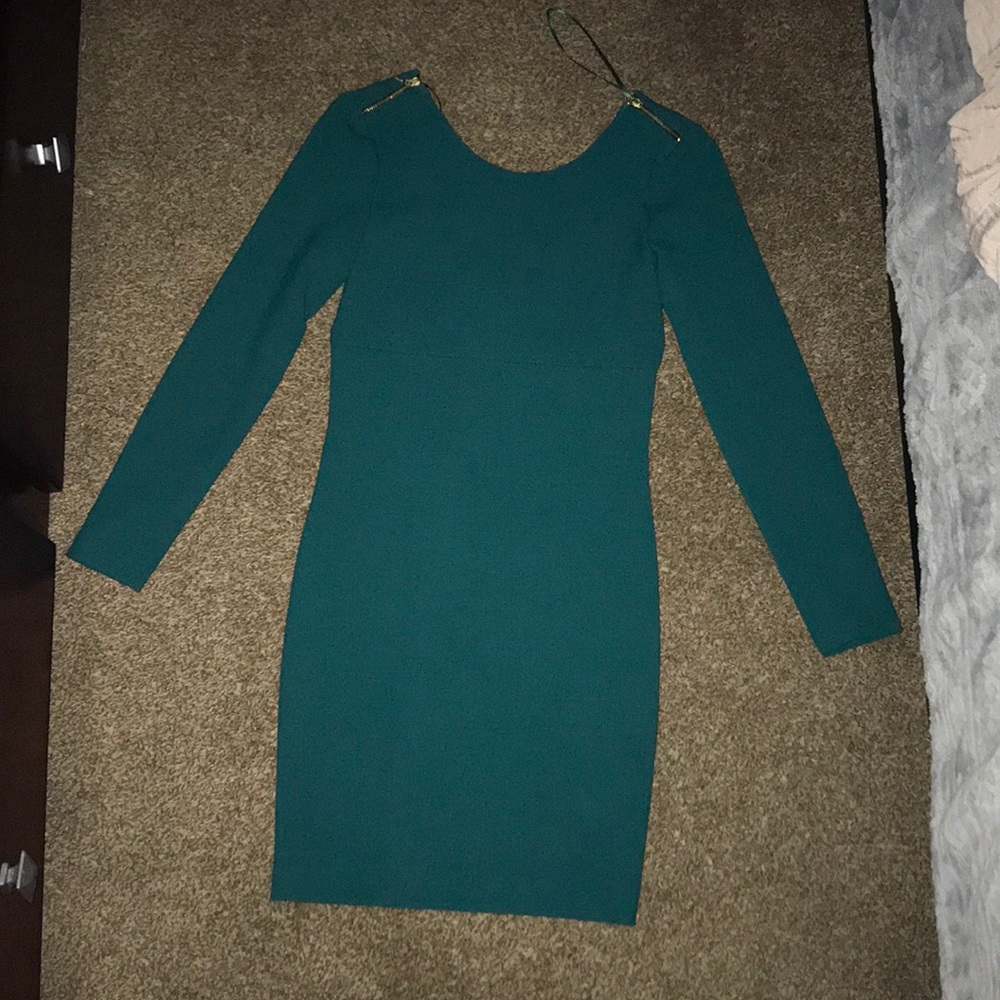 Emerald green knee length dress